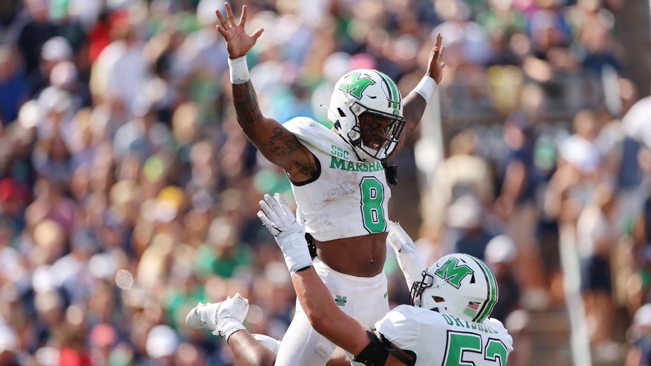 Numbers behind the Marshall Thundering Herd's upset of the Notre Dame Fighting I..
