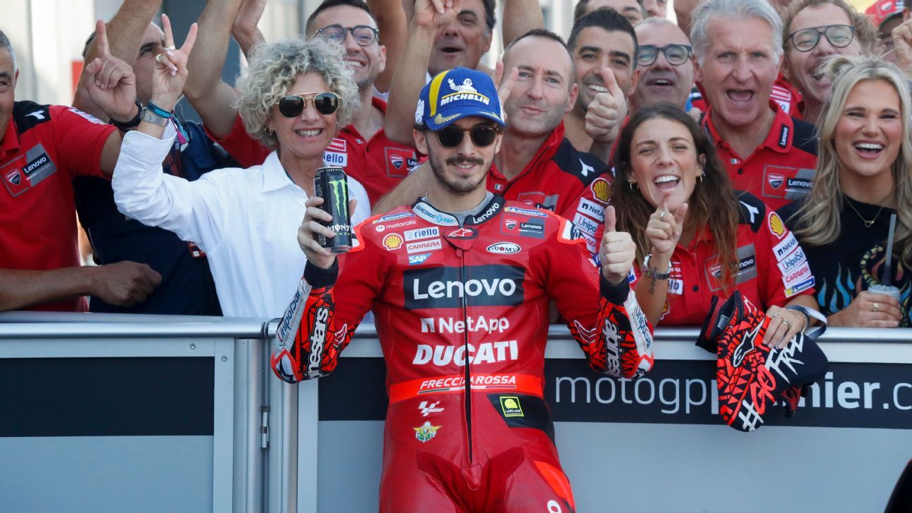 Pecco Bagnaia confirma el dominio de Ducati en Aragón con su quinta ...