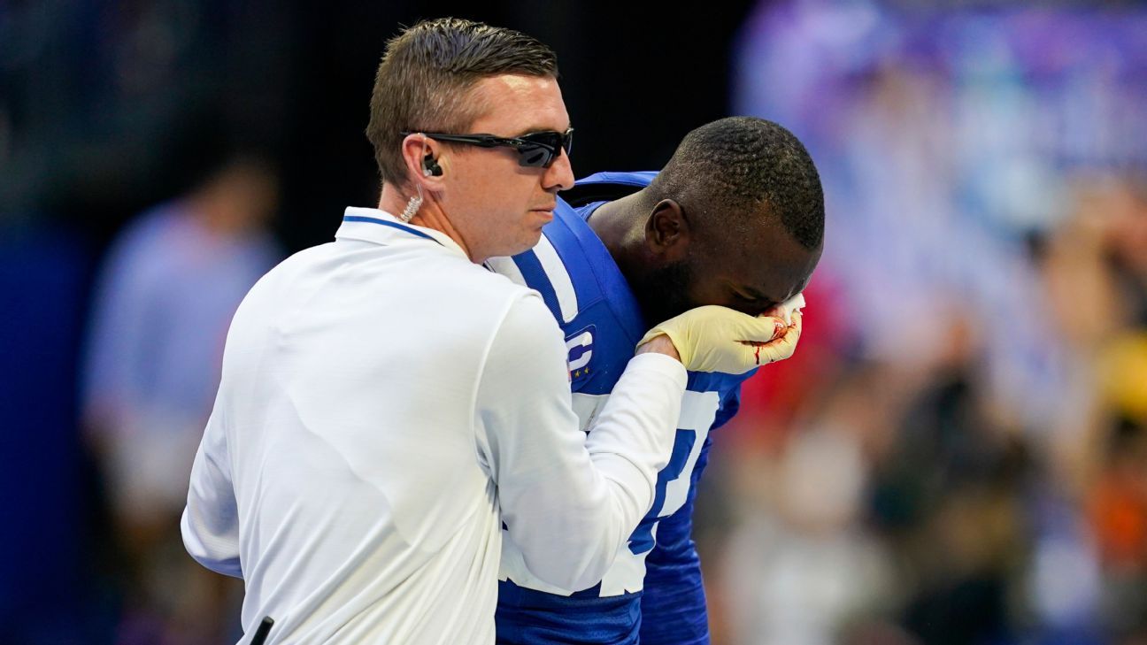 Colts lose Leonard to concussion in season debut