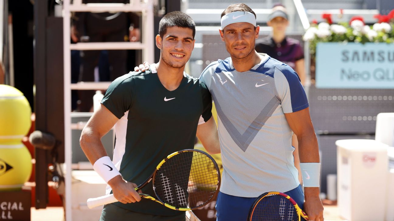 Carlos Alcaraz, Rafael Nadal put Spain at 12 in ATP rankings for 1st