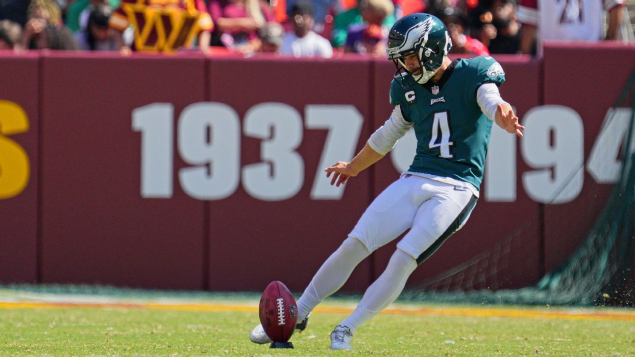 Eagles kicker Jake Elliott expected to miss Sunday's game with right ankle  injury