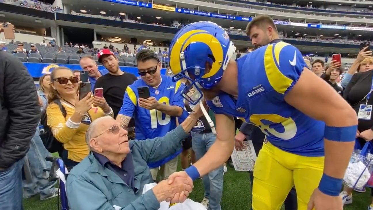 Cooper Kupp meets TikTok WWII veteran before Panthers-Rams - ESPN