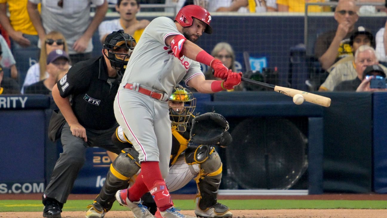 Phillies' Schwarber hits 488foot home run in NLCS Game 1 ESPN