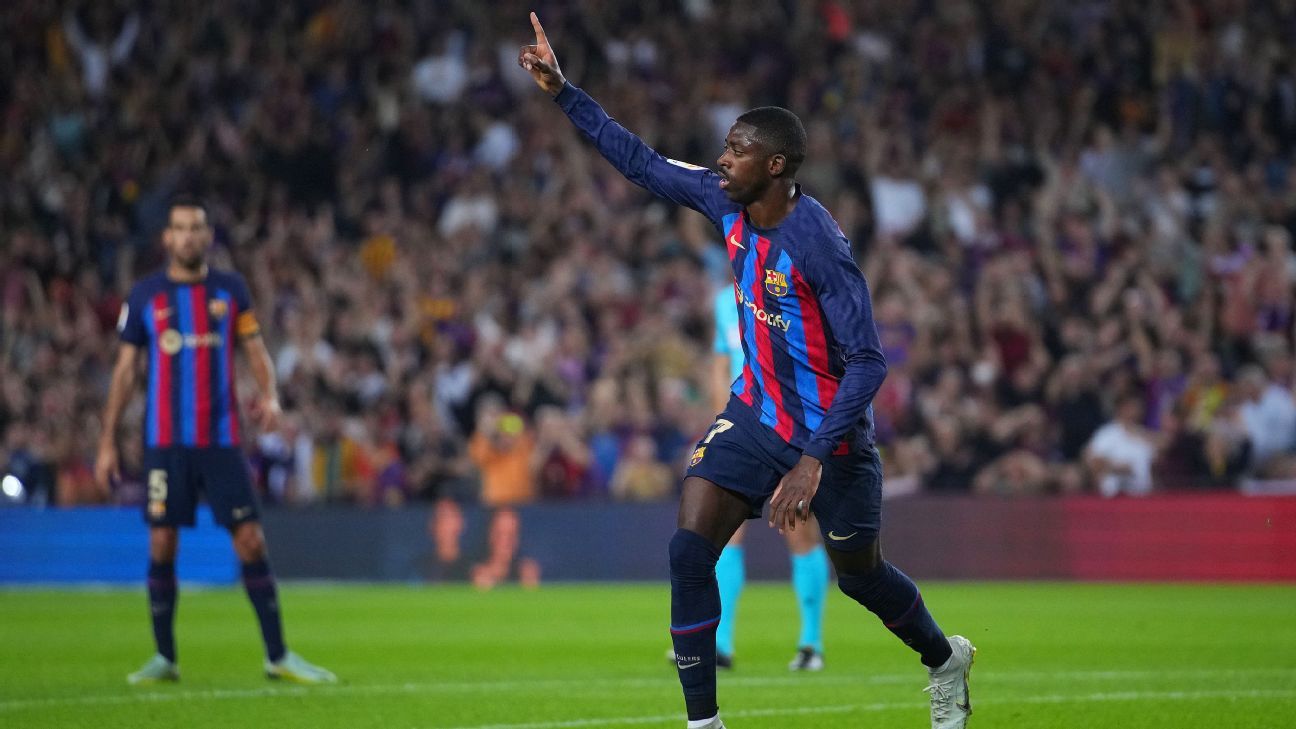 Dembele dazzles with goal, hat-trick of assists as Barca cruise to victory