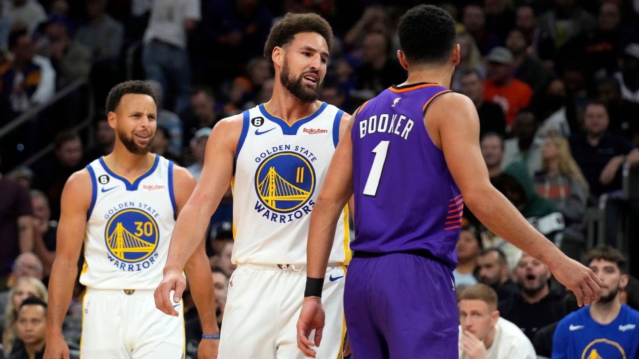 Klay tossed; emphasized Dubs' 4 rings to Booker