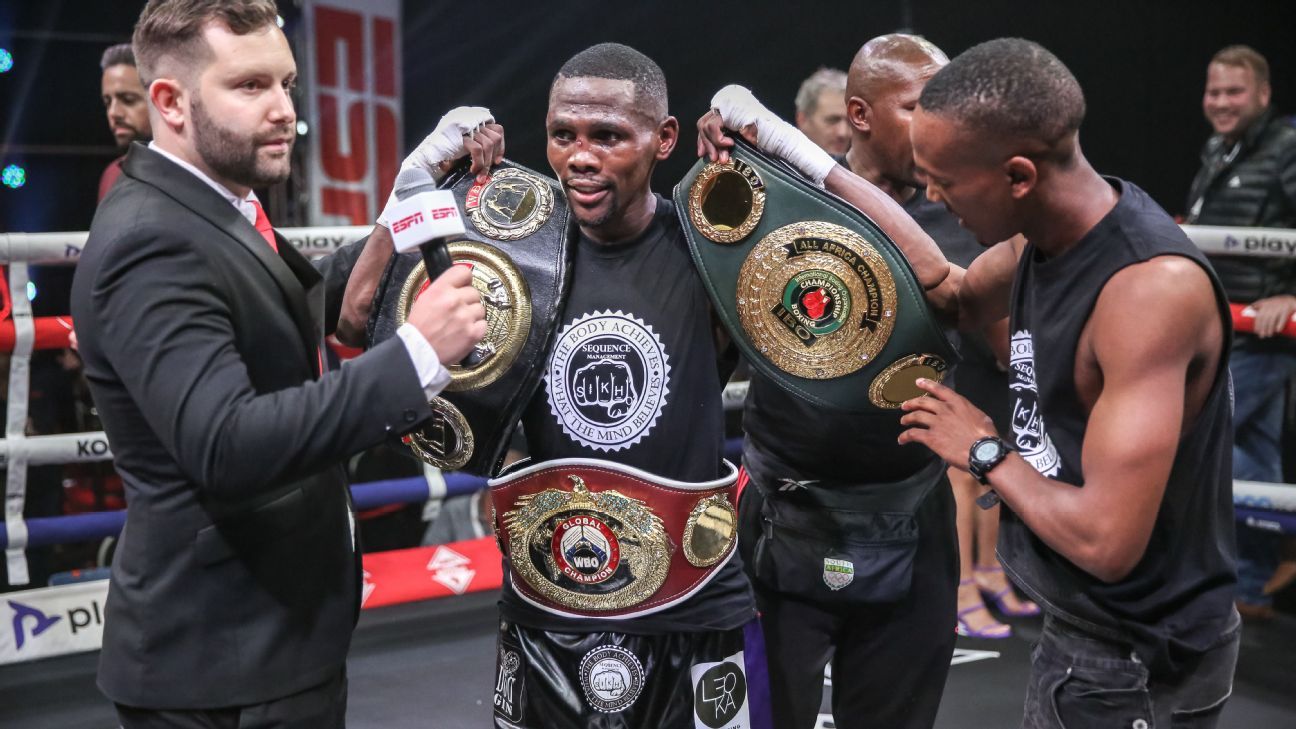 Sikho Nqothole claims WBO global junior bantamweight belt at ESPN Africa  Boxing 22 - ESPN