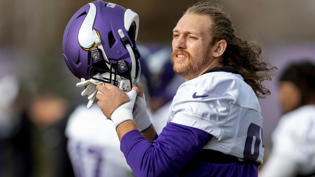 Vikings TE T.J. Hockenson daytoday with back stiffness ESPN