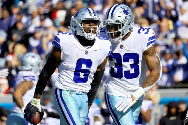 Dallas Cowboys safety Donovan Wilson (6) runs out onto the field