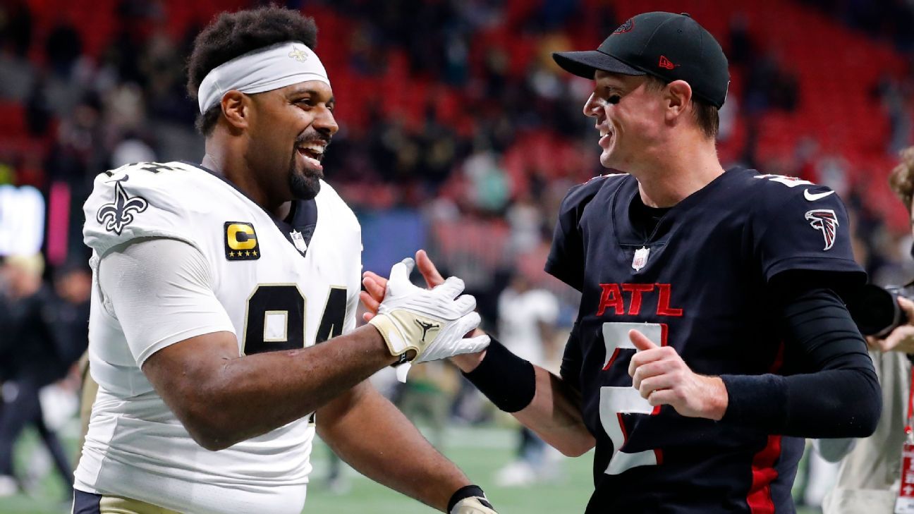 Cam Jordan Becomes Saints Sack Leader Thanks Matt Ryan Espn 