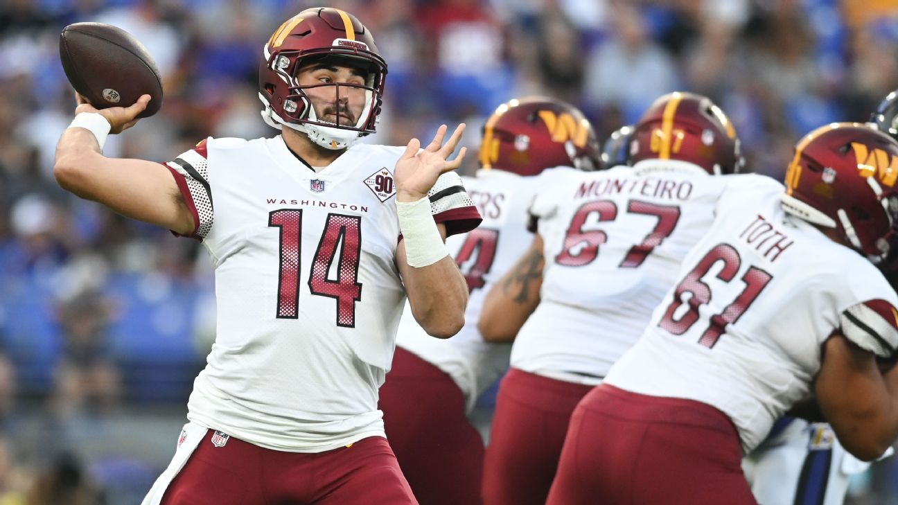 Rookie QB Sam Howell leads against the Cowboys at last