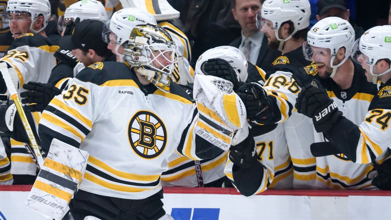 So Bloody Happy': Linus Ullmark Scores Goalie Goal in Bruins' Win - The  Hockey News