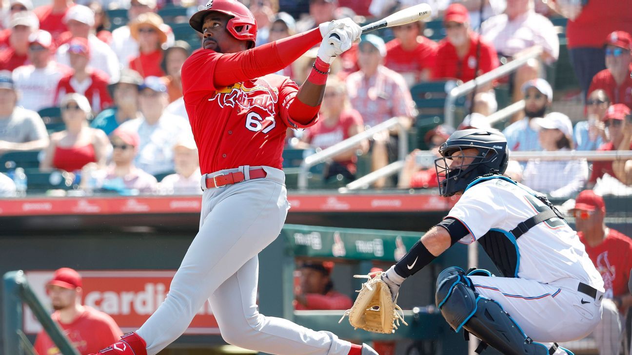 St. Louis Cardinals' Jordan Walker bats during the second inning