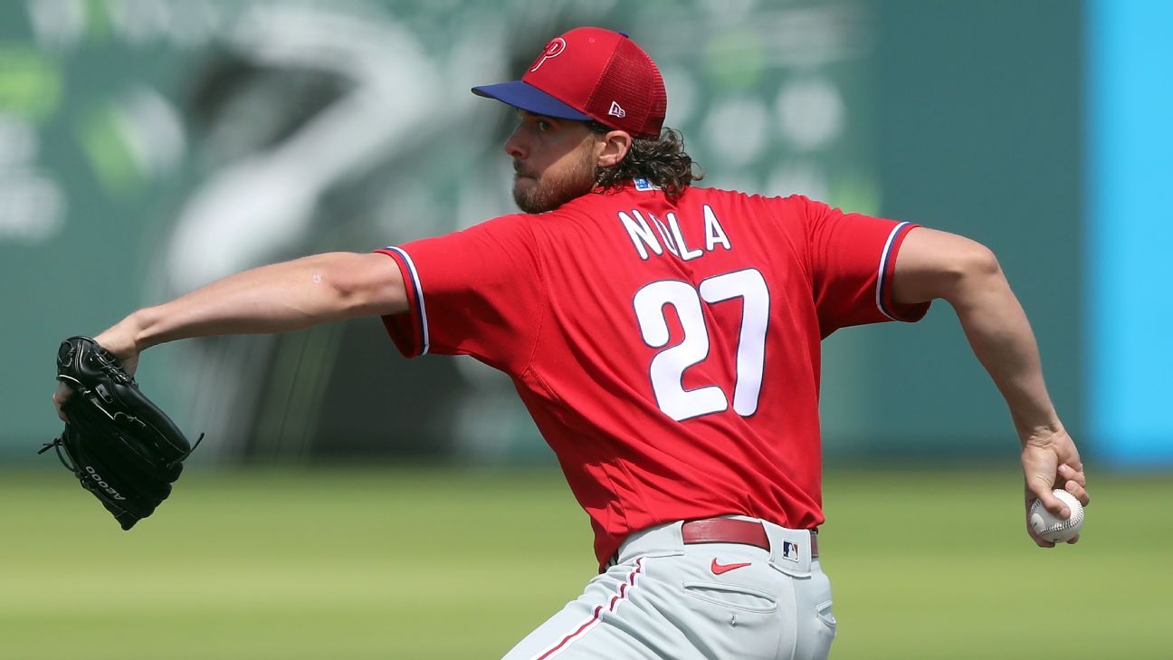 Aaron Nola Game-Used and Autographed 2019 Home Jersey