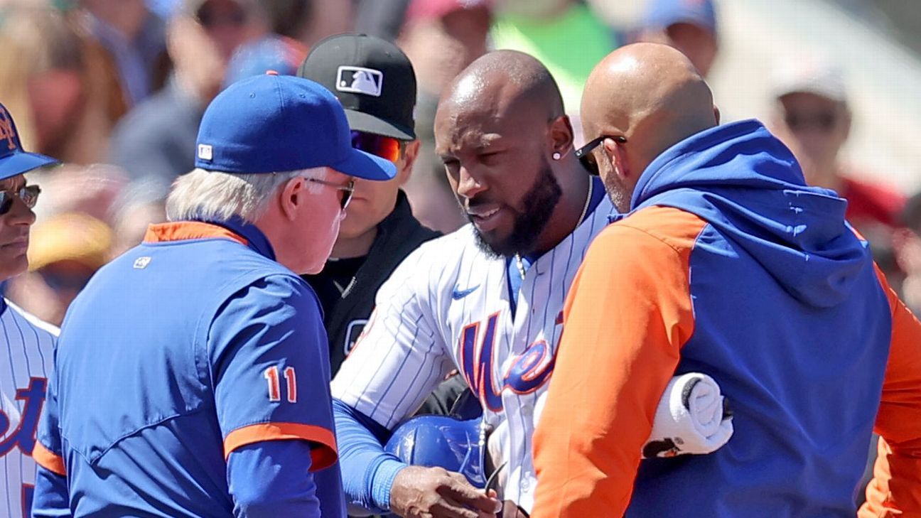 Mets right fielder Starling Marte day-to-day with neck strain - ESPN