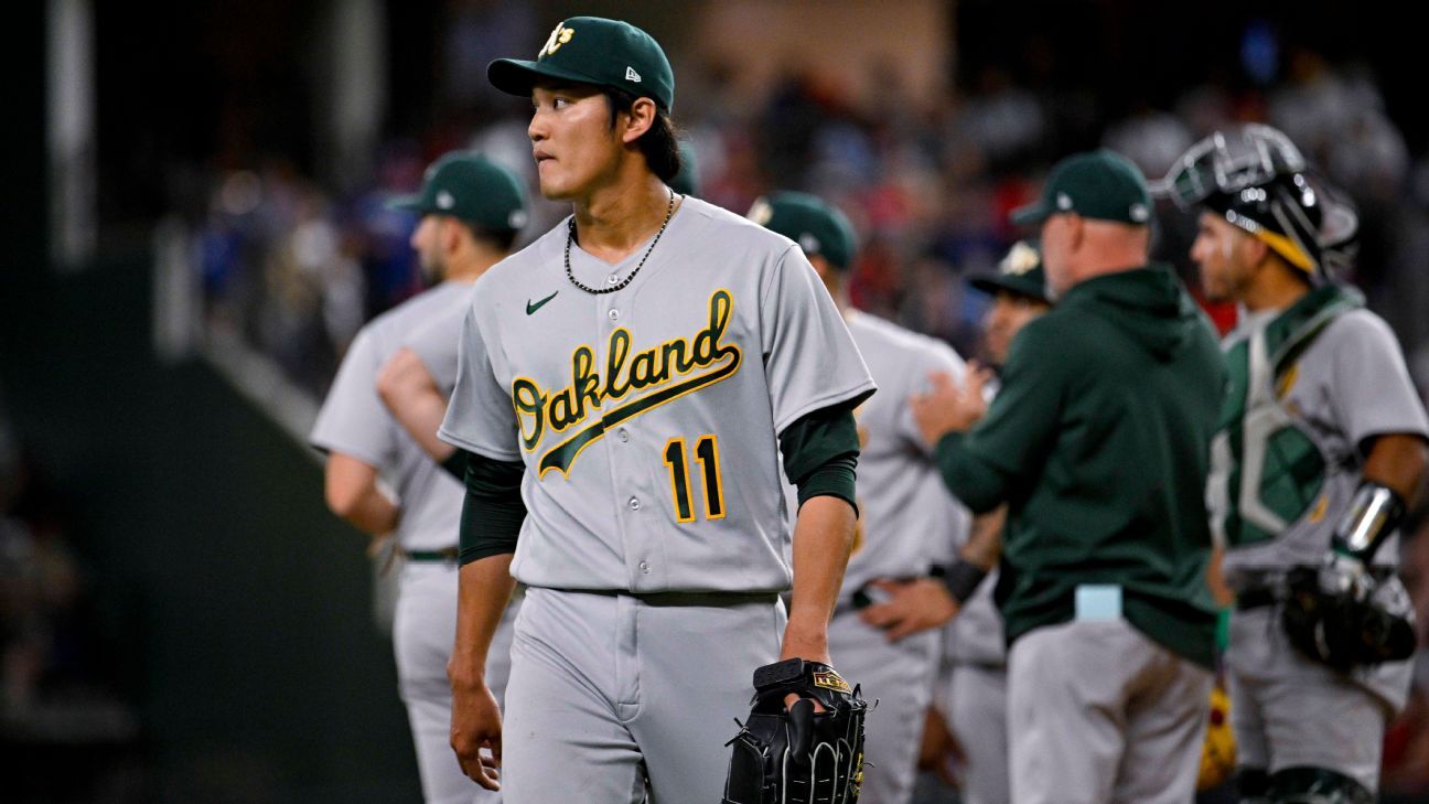 A's move struggling starter Fujinami to bullpen