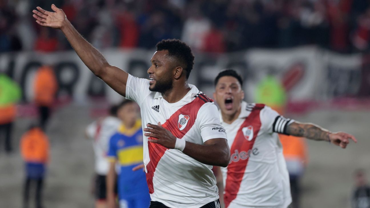 Miguel Borja marcó de penal y fue el héroe de River ante Boca - ESPN