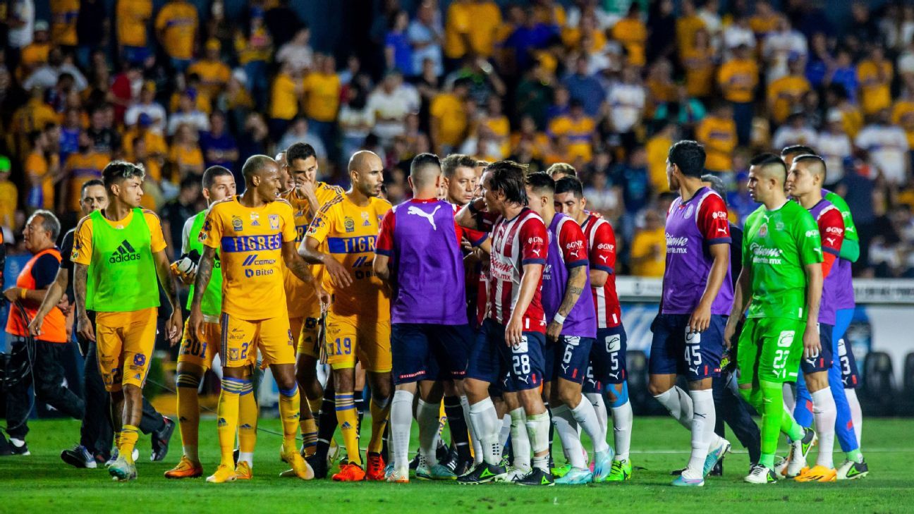 The Tigers and Chivas head to the locker room amid complaints