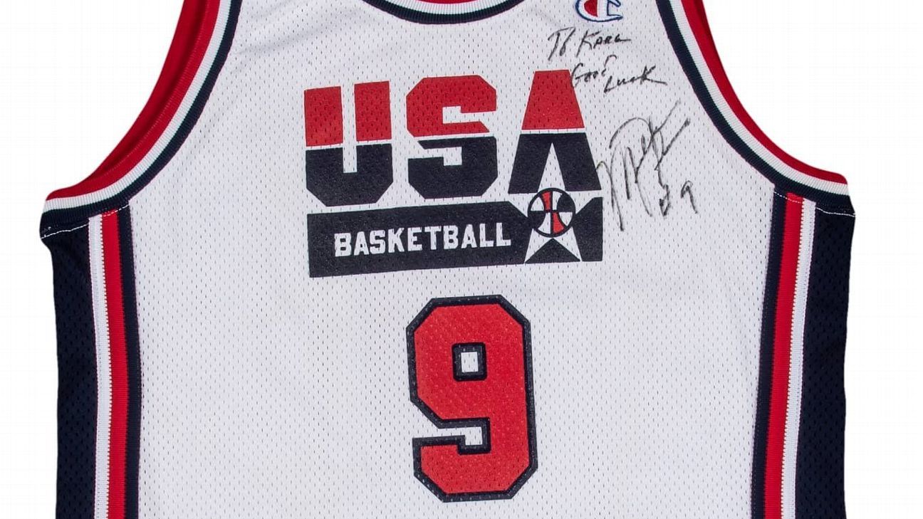 Signed Michael Jordan Olympic Dream Team jersey auctioned for six-figure  sum