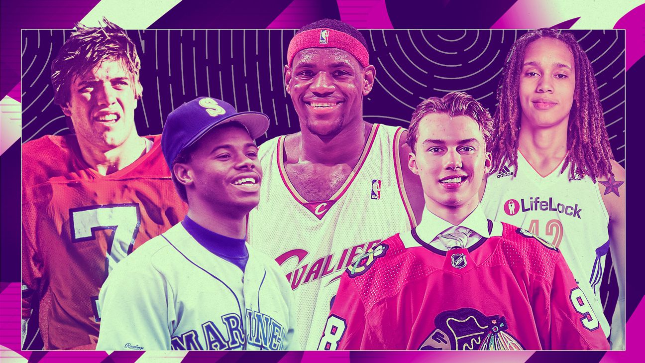 Our all-draft hype bracket: Who are the top prospects of all time in the NFL, NBA, MLB, NHL and WNBA?