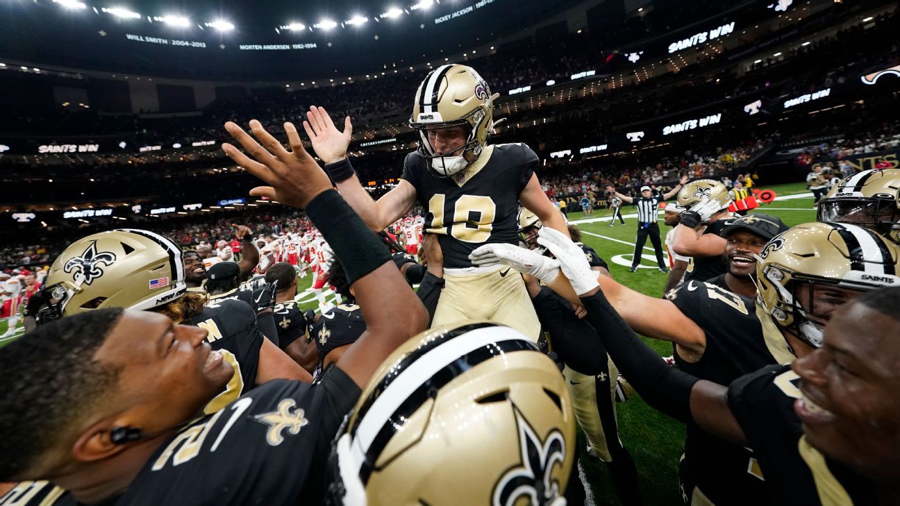 New Orleans Saints vs. Atlanta Falcons. Fans support on NFL Game