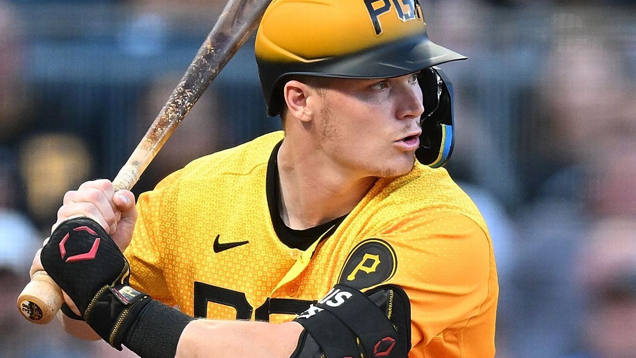 Henry Davis of the Pittsburgh Pirates at bat against the Miami News  Photo - Getty Images