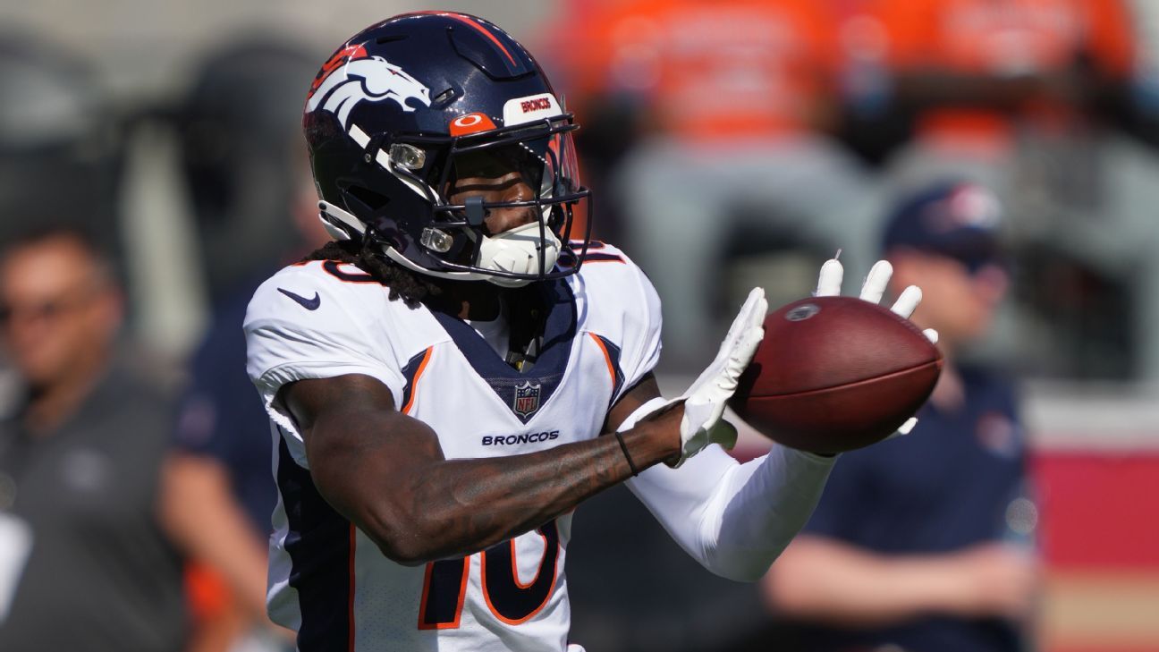 Fonte – Jerry Jeudy, do Broncos, deverá ser eliminado (músculo posterior da coxa) contra os Raiders