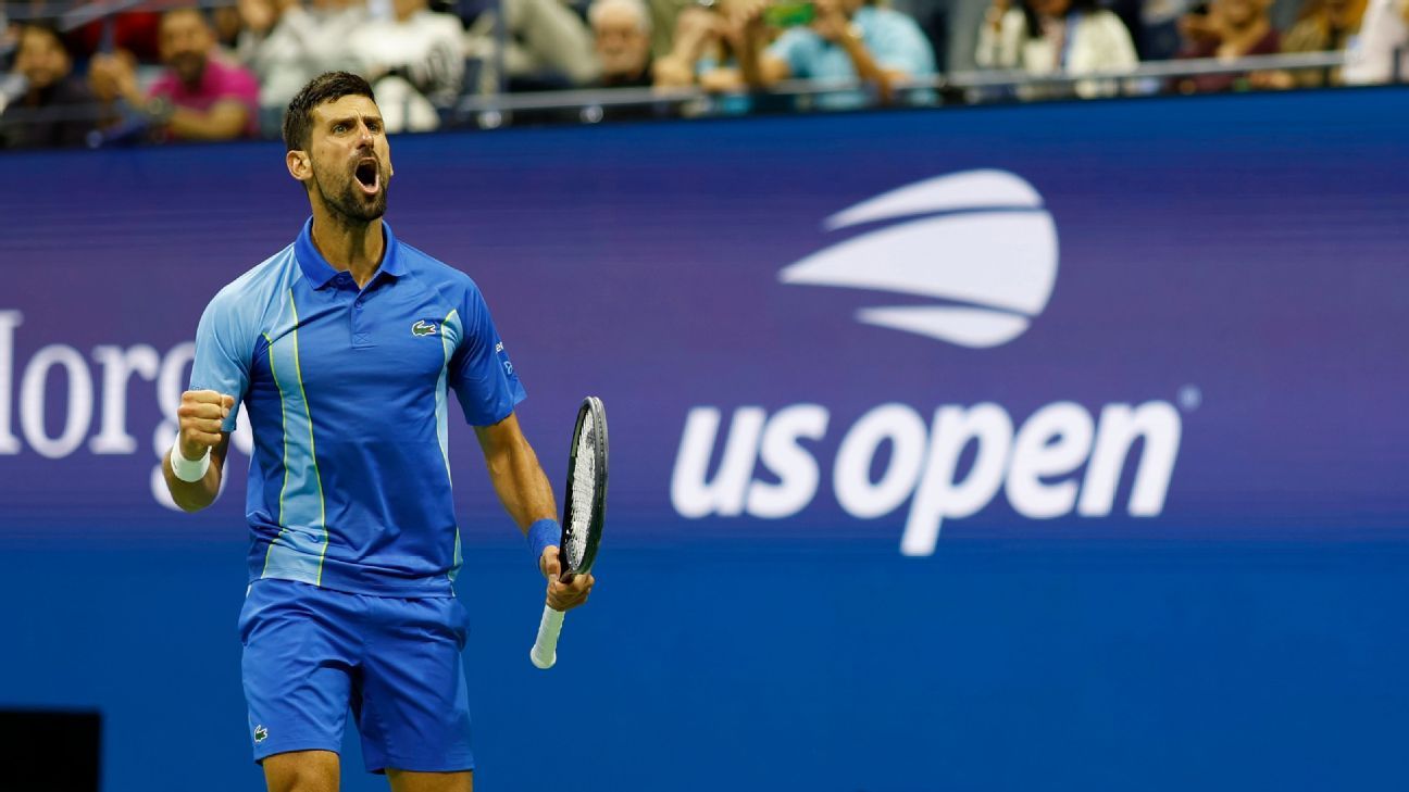 Novak Djokovic stages incredible comeback, overcoming a two-set deficit at US Open