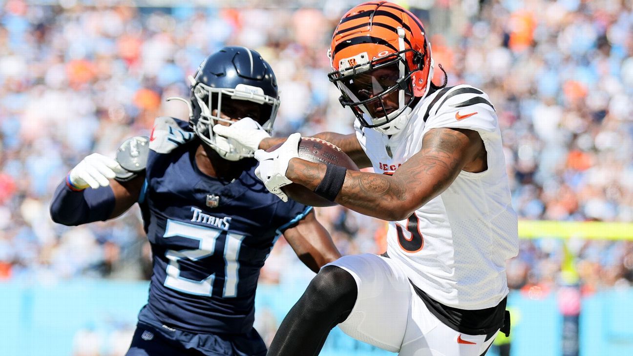 Tee Higgins injury: Cincinnati Bengals WR hurts rib vs Tennessee