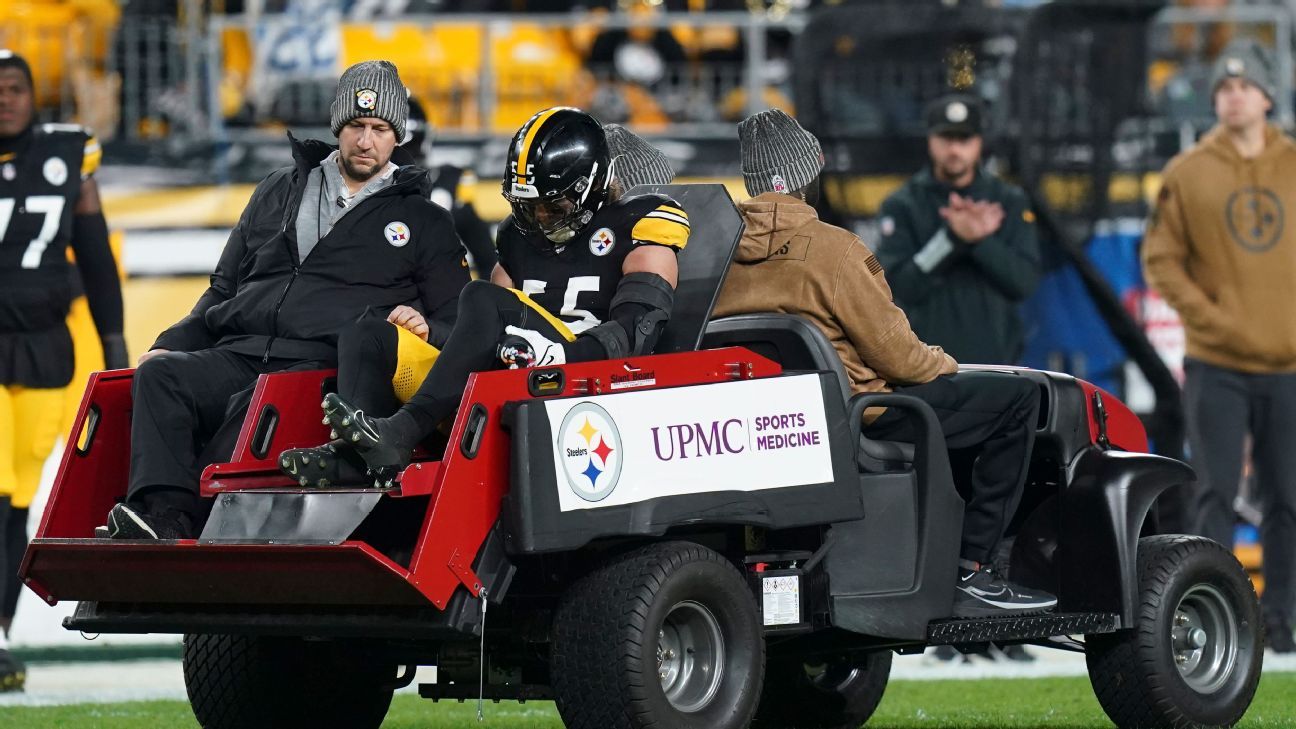 Manadeira: Lesão no joelho de Cole Holcomb, do Steelers, no final da temporada