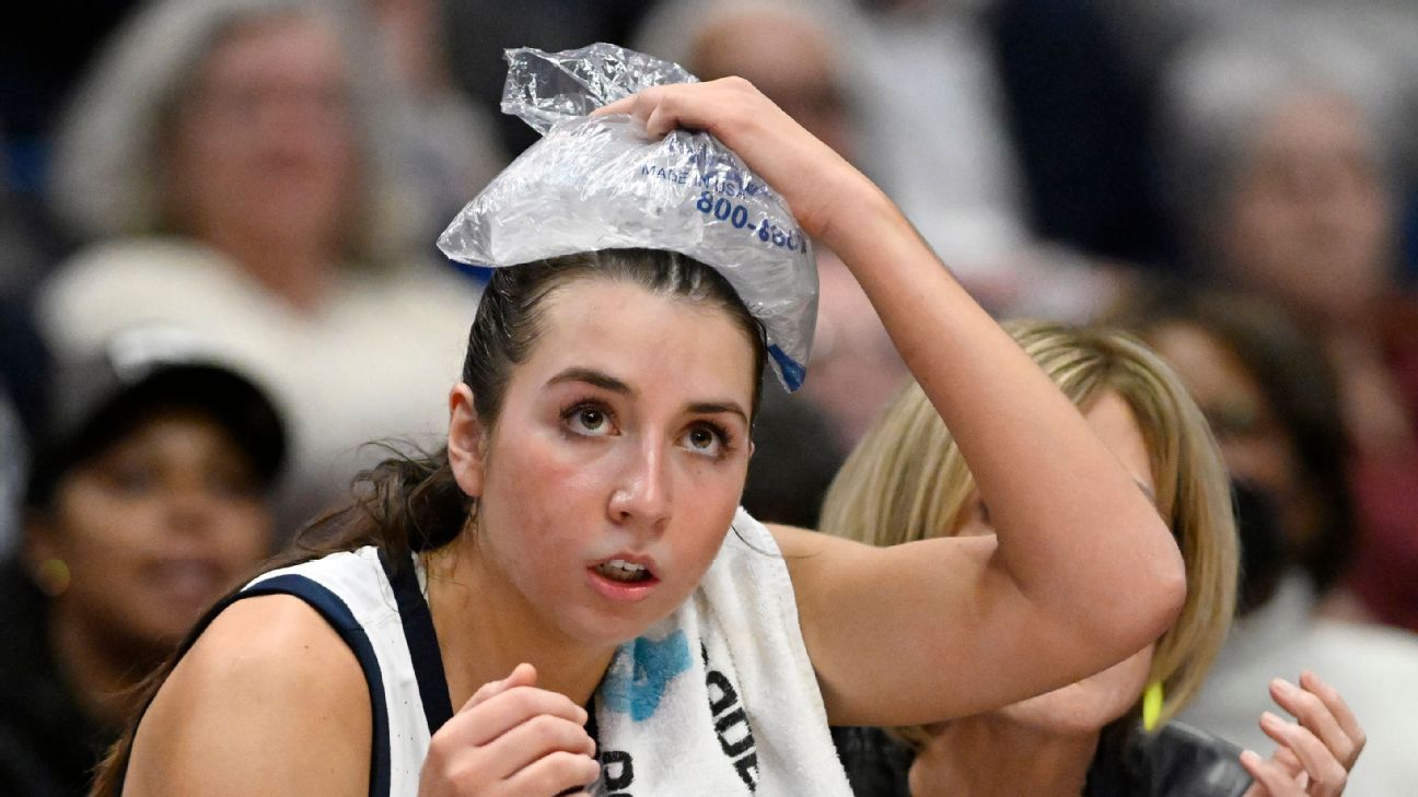 UConn's Caroline Ducharme still sidelined by neck spasms ESPN