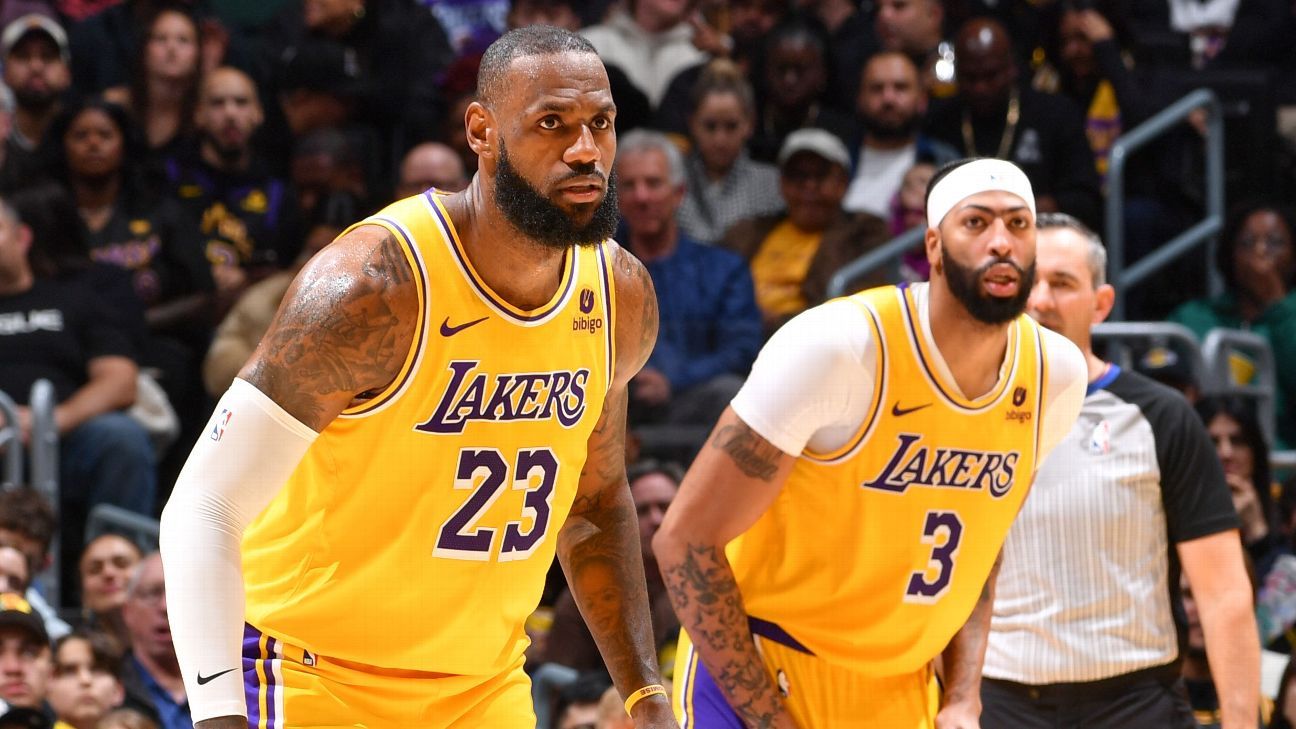 O Lakers está descartando LeBron James e Anthony Davis contra o Celtics