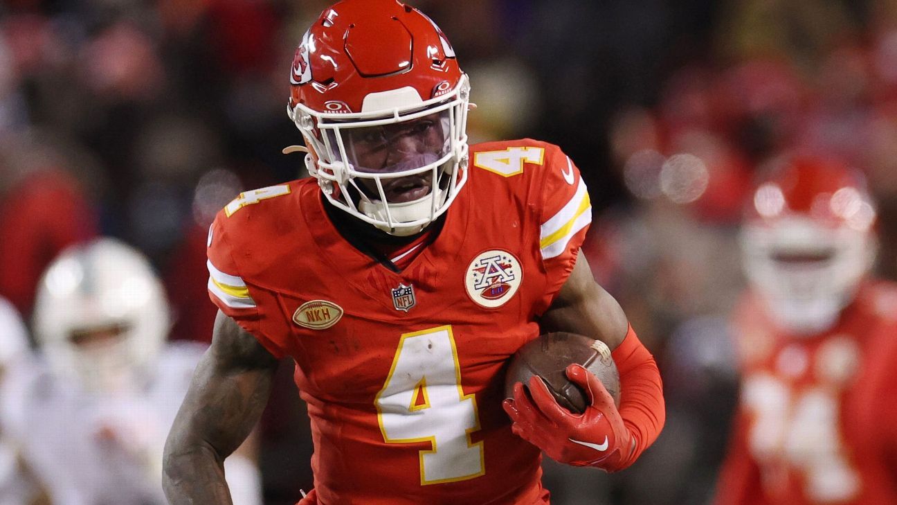 In subzero temperatures, WR Rashee Rice has 130 receiving yards in Chiefs’ wild-card win over Dolphins