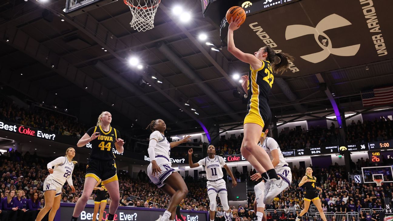 Iowa's Caitlin Clark takes No. 2 spot on all-time scoring list - ESPN