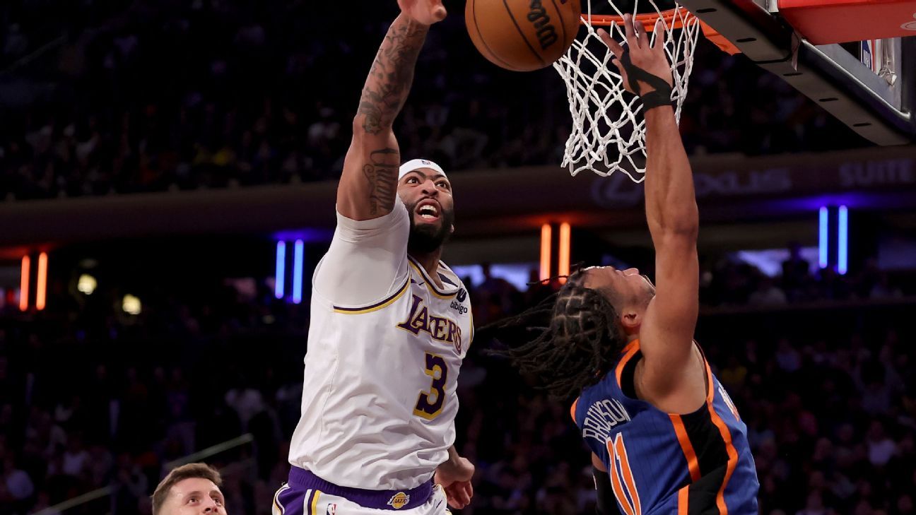 O Lakers aumenta a pressão sobre D, interrompendo a seqüência de nove vitórias consecutivas do Knicks