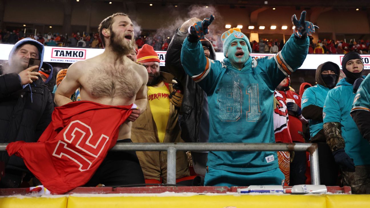 The fans needed a handicap because of the cold on the Dolphins-heads