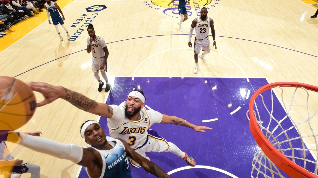 Anthony Davis stellt die historische Bilanz auf, als die Lakers die Wolves schlagen