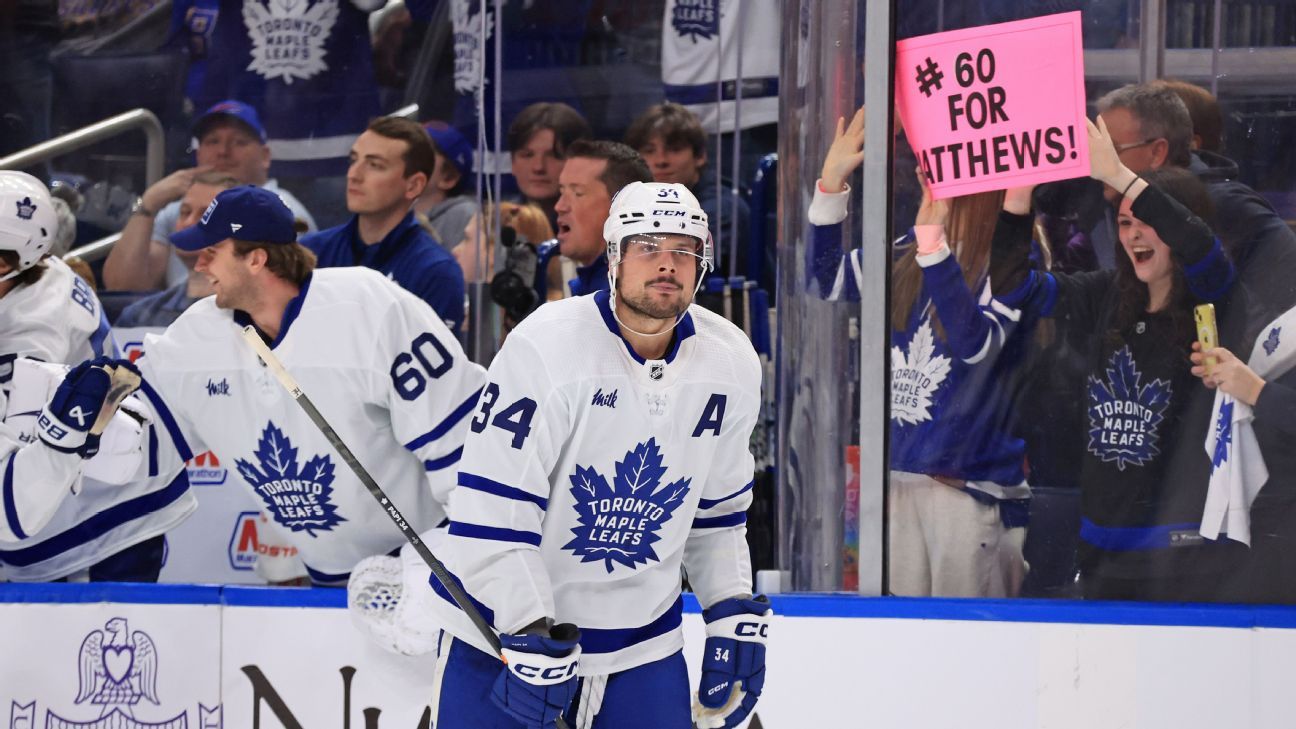 Auston Matthews des Maple Leafs est désormais double buteur de 60 buts