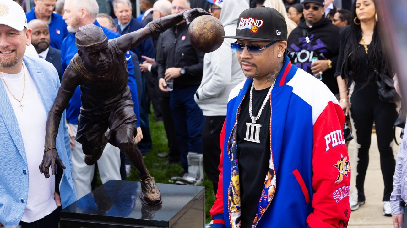 Sixers unveil Allen Iverson crossover statue at practice facility - ESPN