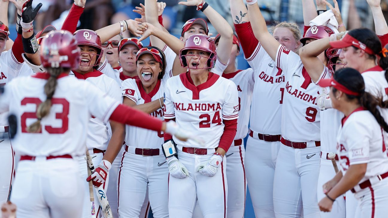 Oklahoma vence o Texas no jogo 1 da Women’s College World Series