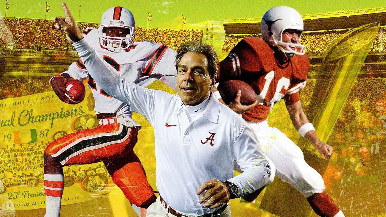 Four Horsemen, wishbone Texas and warship Bama: Stacking college football's 30 influential teams