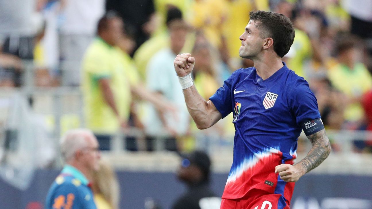 Read more about the article Pulisic rated 6/10 as Brazil draw puts USMNT back on track