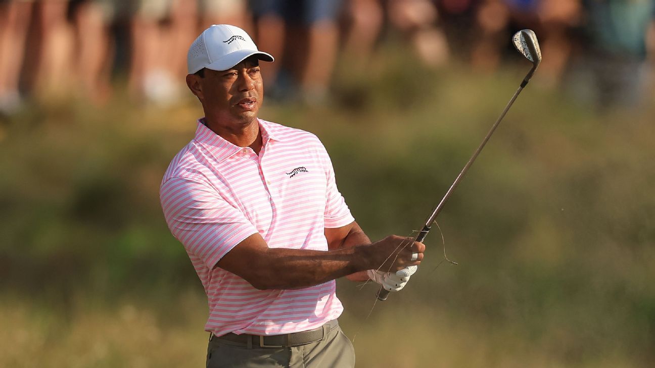 Tiger Woods has a tough round with the irons, shoots 4-over at the US Open