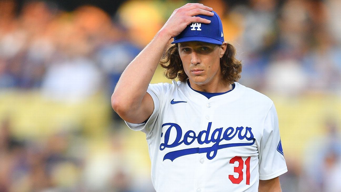 Dodgers player Tyler Glasnow (elbow) will “probably” not return this year