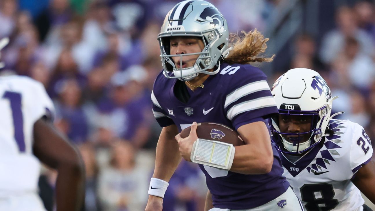 'He gives you nightmares': The unlimited potential of Kansas State's lavender-Stingray=driving QB, Avery Johnson