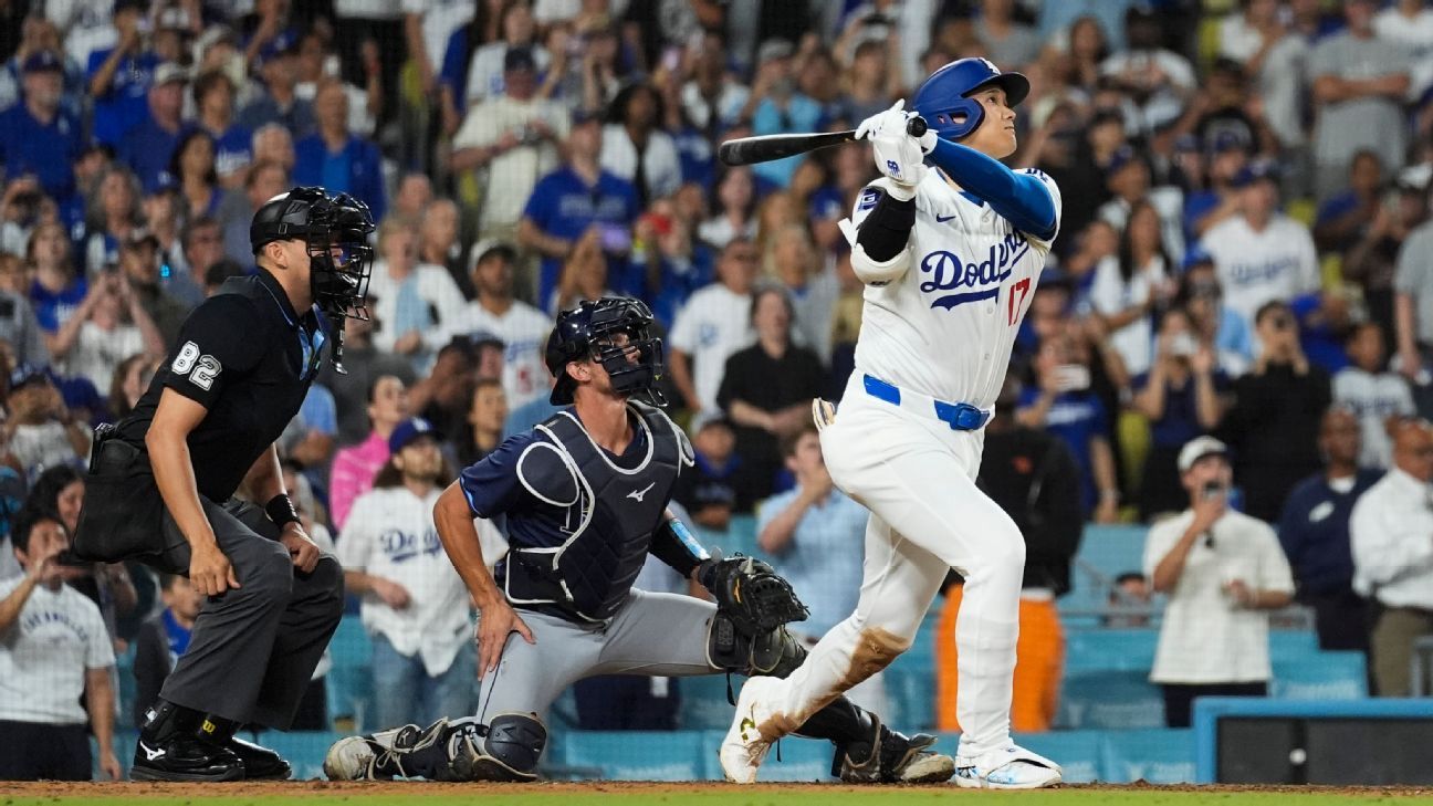 El jardinero de los Dodgers, Shohei Ohtani, ingresa al club de los 40 con una gran victoria