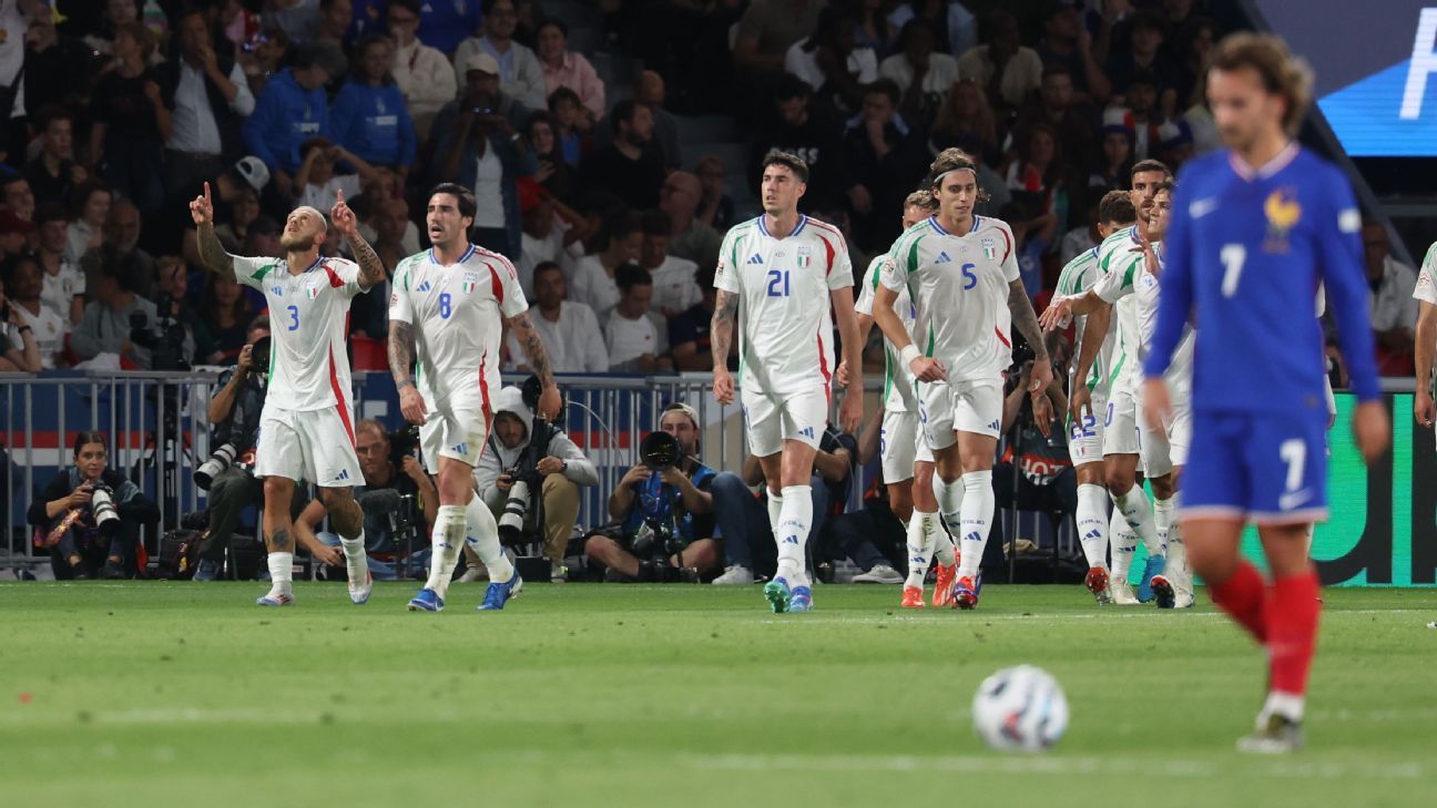 Italy beat France 3-1 at home, with all and Mbappé