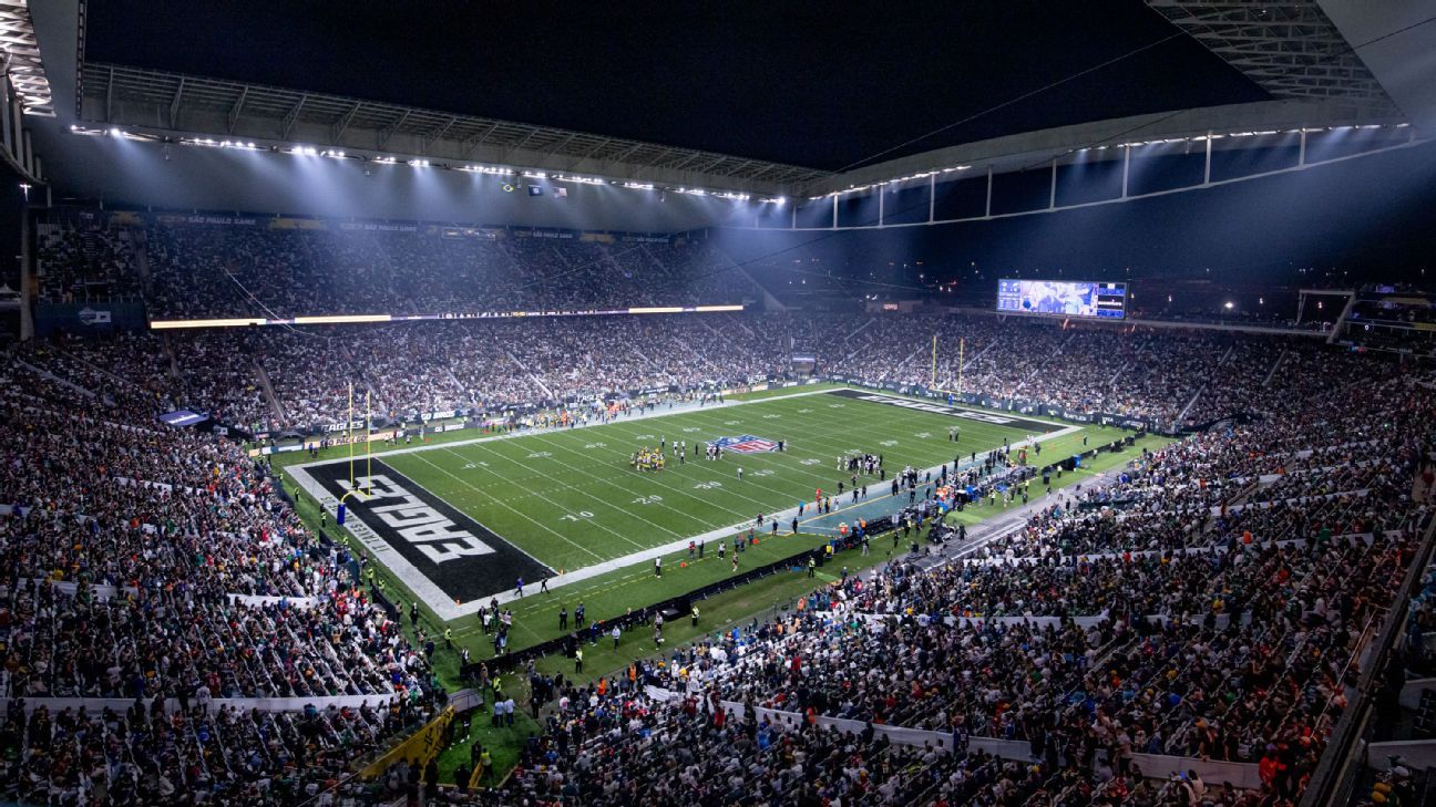 NFL anuncia partida no Brasil pela 2ª temporada seguida; estádio do Corinthians será palco novamente