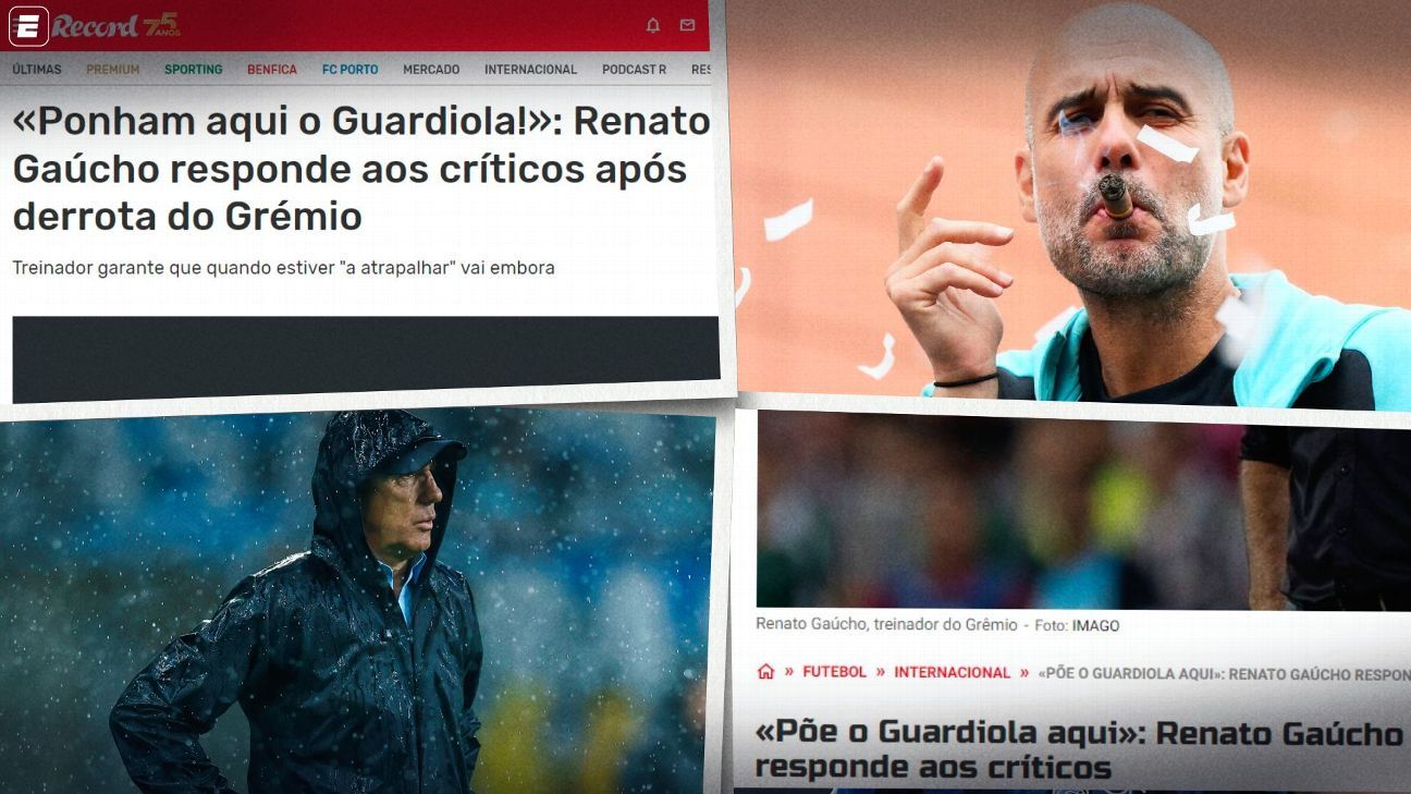 Renato se irrita com derrota do Grêmio, cita Guardiola e declaração repercute.