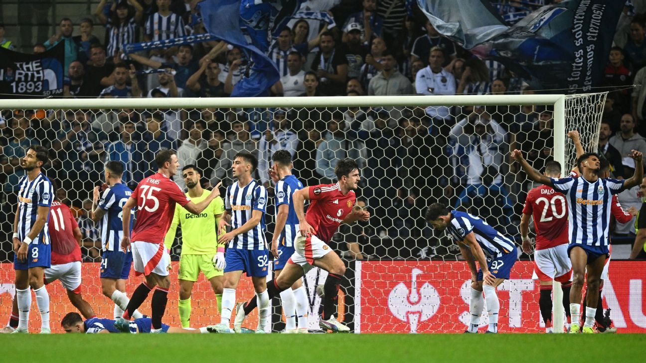 Maguire le da a Ten Hag un salvavidas tardío al rescatar al Manchester United en Oporto