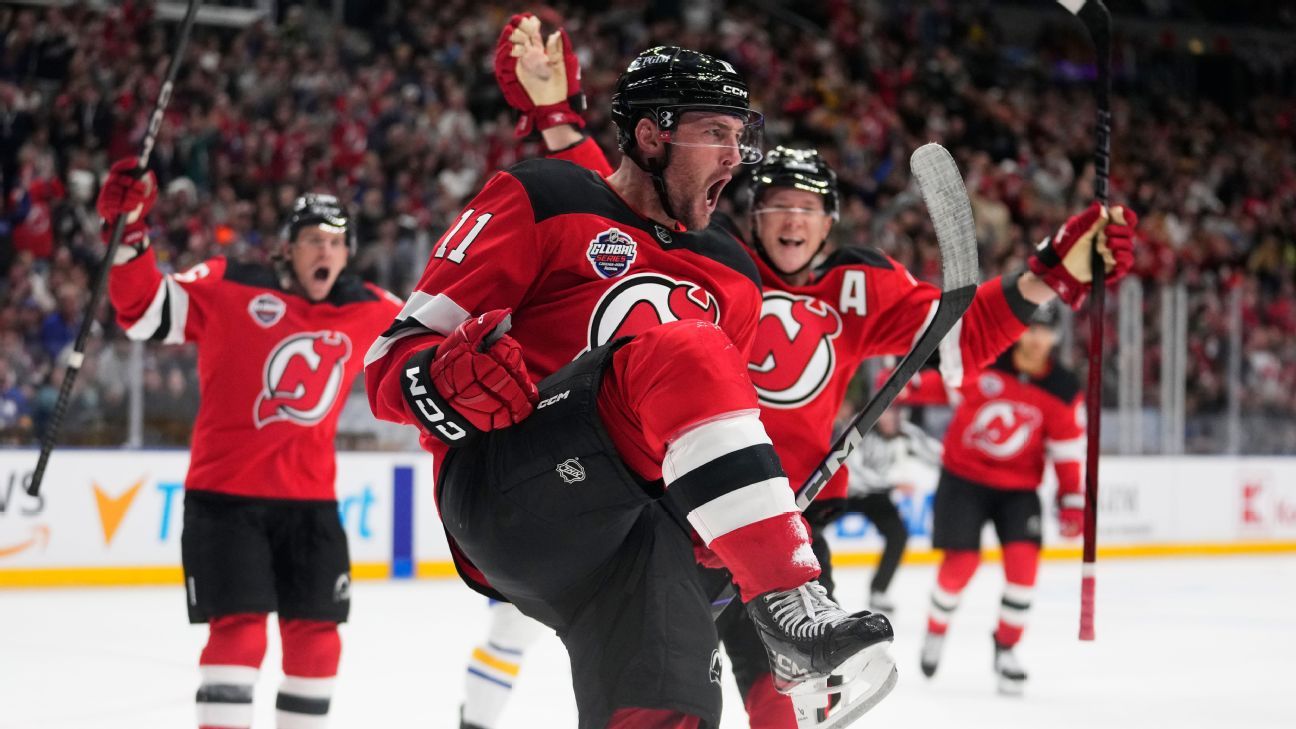 The Devils defeated the Sabers 4-1 in the NHL regular season opener in Prague